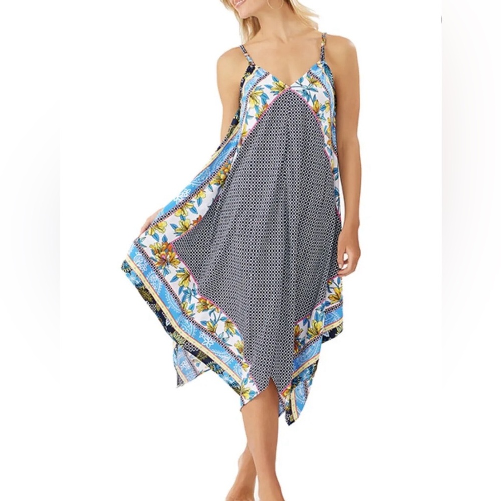TOMMY BAHAMA SUN LILLIES ENGINEER SCARF DRESS NWT